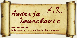 Andreja Kanačković vizit kartica